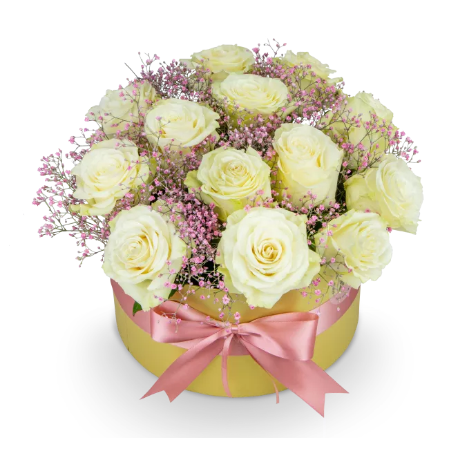 Flower box with roses